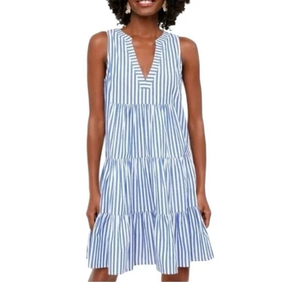 Tuckernuck Pomander Place Kenzo Blue & White Striped Cotton Poplin Sun Dress - Picture 2 of 15